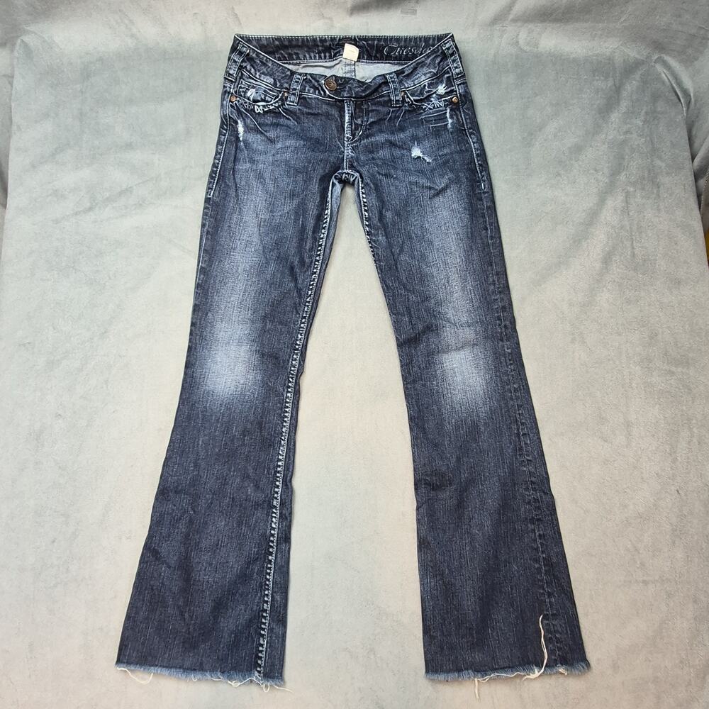 Silver Jeans Dark Blue LOW RISE Flare/bootcut Wide Leg Jeans
